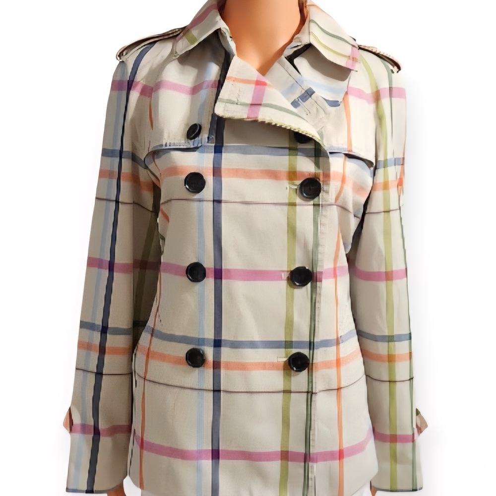 Coach Multicolor Plaid Trench Coat - Picture 8 of 14